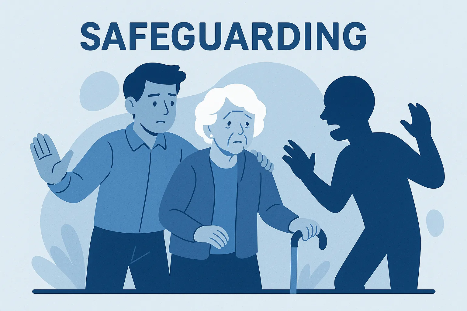 an elderly person being helped by a younger person from a relative taking advantage of them