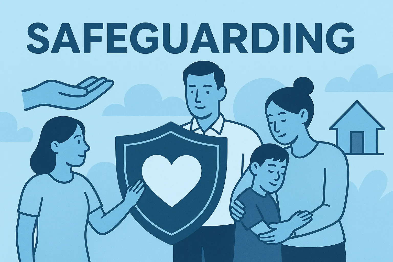 Image of family being protected by safeguarding